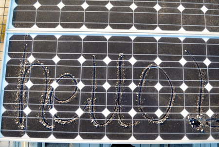 de-icing the solar panels