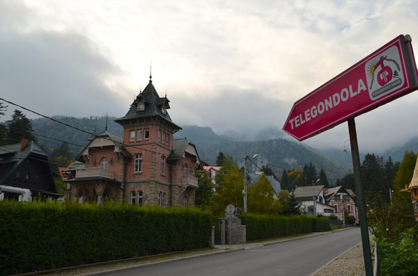 I went to the village of Sinaia. It’s a good village for access to the Bucegi Mountains. There’s a cable car to the top. I started walking up the hill to Hotel Cota 1400. There are numerous hiking routes coming off this road. This is all bear land.