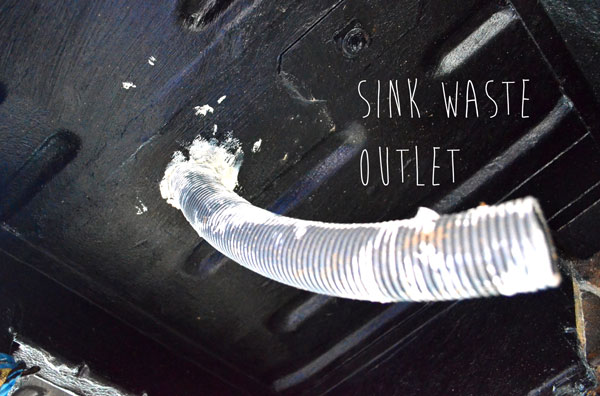 sink waste under van