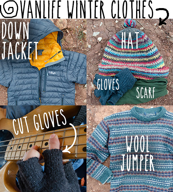 warm clothes for living in a van