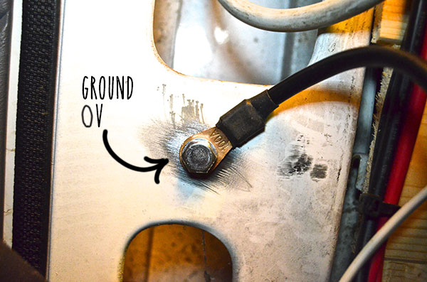 ground point to van's chassis