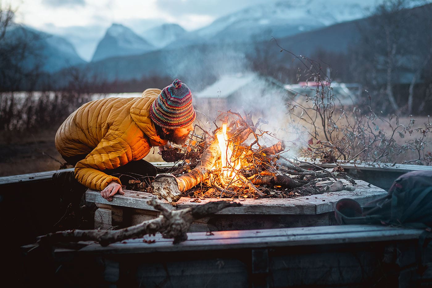 making a fire